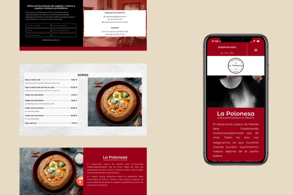 La Poloneza strona internetowa dla restauracji